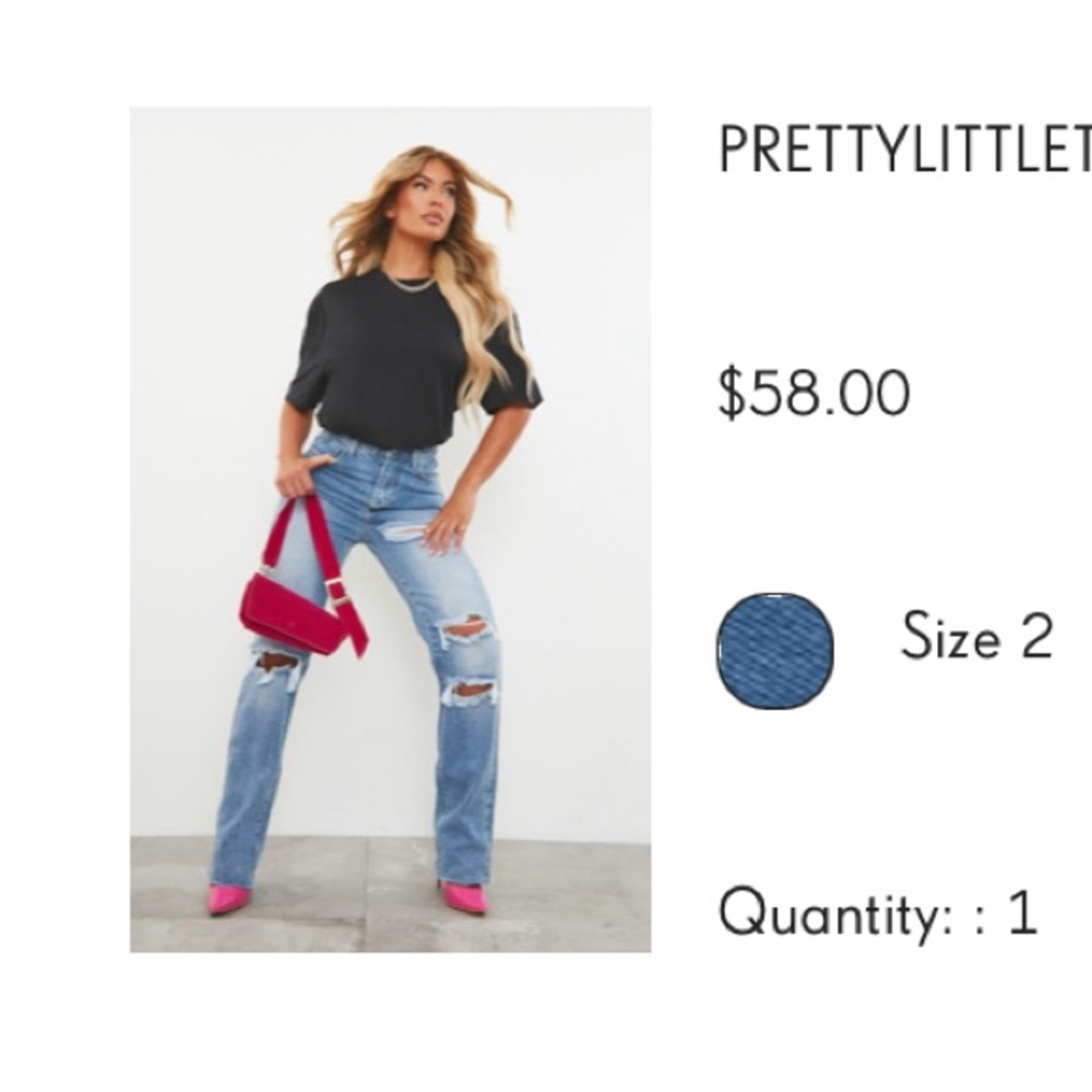 PRETTY LITTLE THING BLUE JEANS